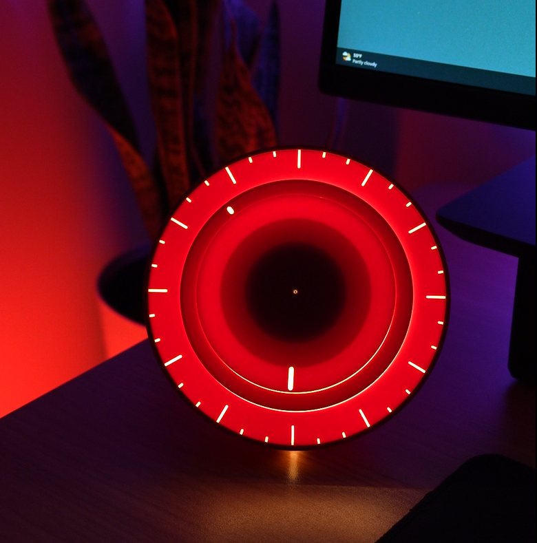 3d printed backlit clock with ticked clock face