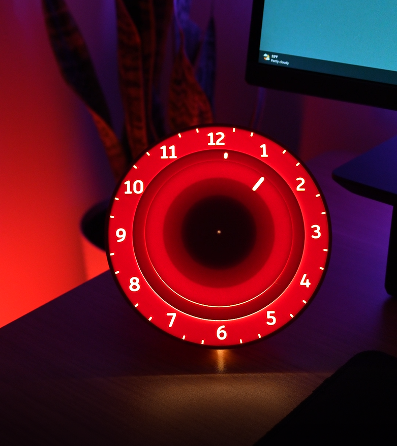 3d printed backlit clock with number clock face