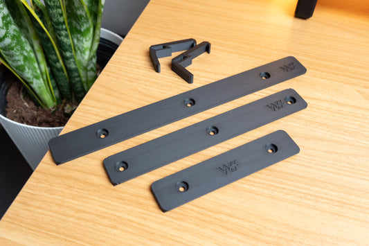 all available sizes of the screw mounted desk rail