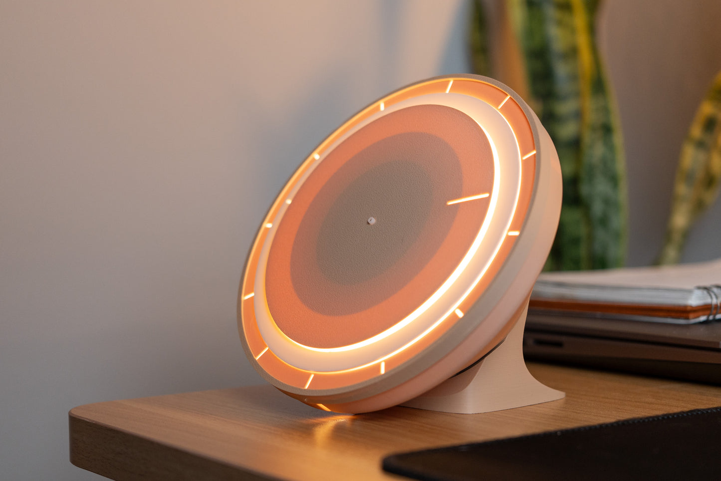 backlit 3d printed clock - side view
