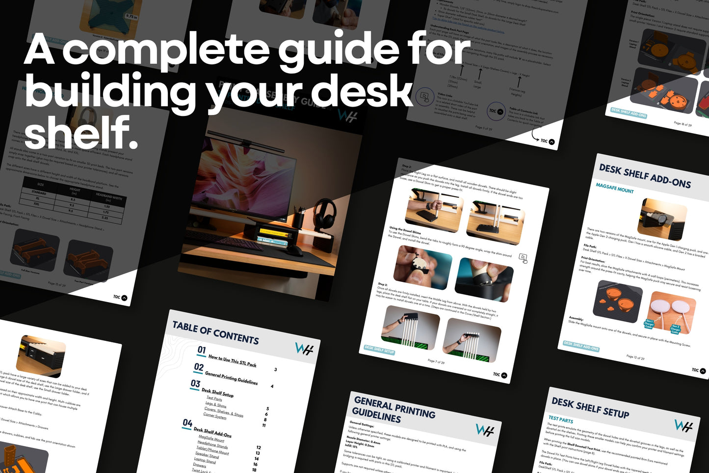 Modular Desk Shelf .STL Pack (Digital Files)