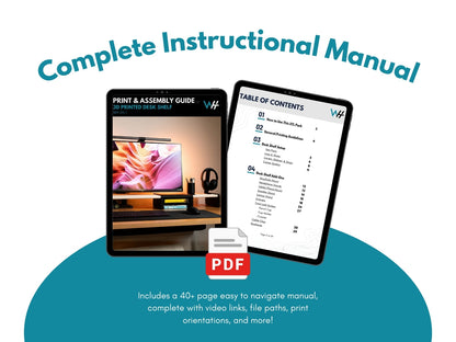 Modular Desk Shelf .STL Pack (Digital Files)